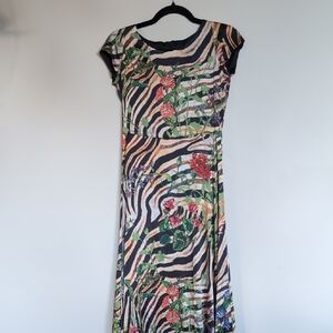 Adriana Iglesias - Floral Zebra Print Maxi Dress